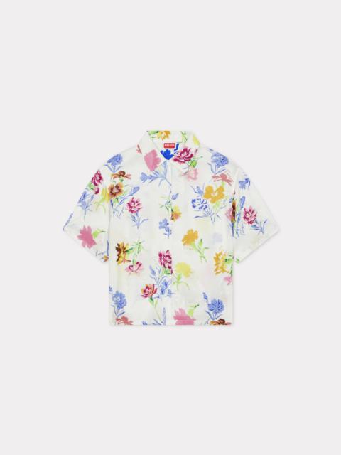 'KENZO Drawn Flowers' cropped hawaiian shirt