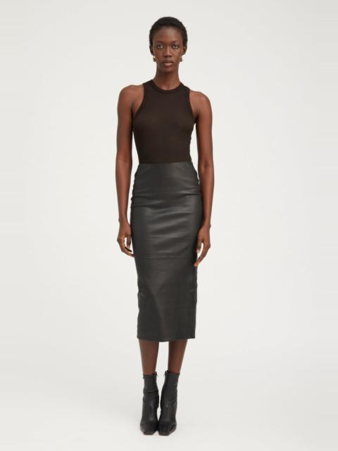 SPRWMN BLACK LEATHER TUBE SKIRT