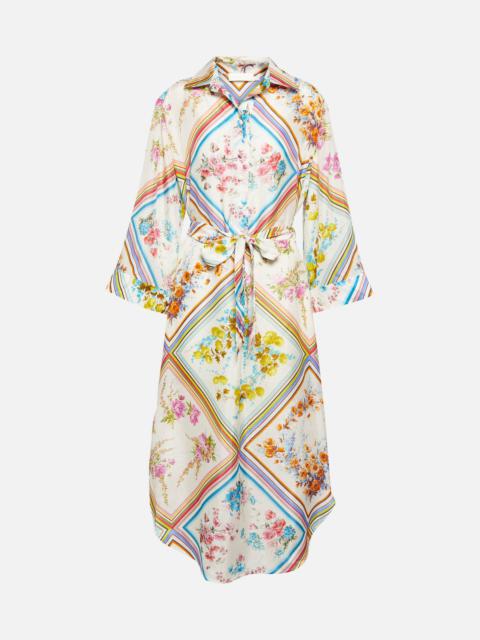 Halcyon floral silk midi dress
