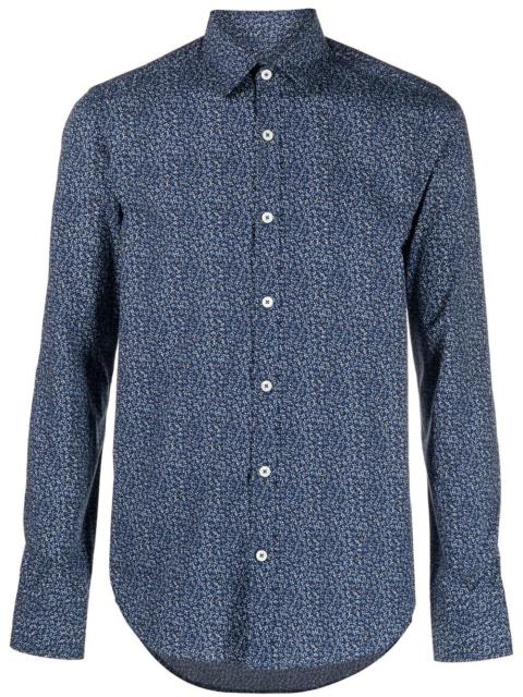 Canali floral-pattern print classical shirt