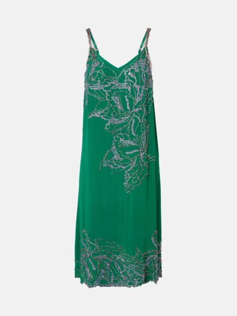 Dries Van Noten Beaded silk slip dress