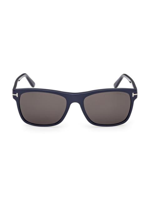 TOM FORD Men's Giulio 57MM Square Sunglasses - Blue Smoke