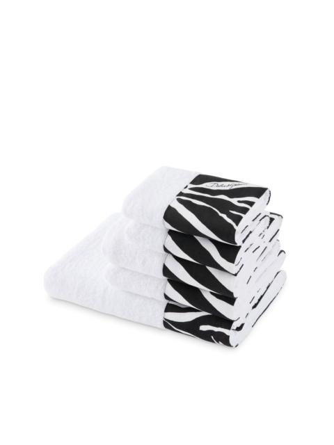 set of five terry cotton towels