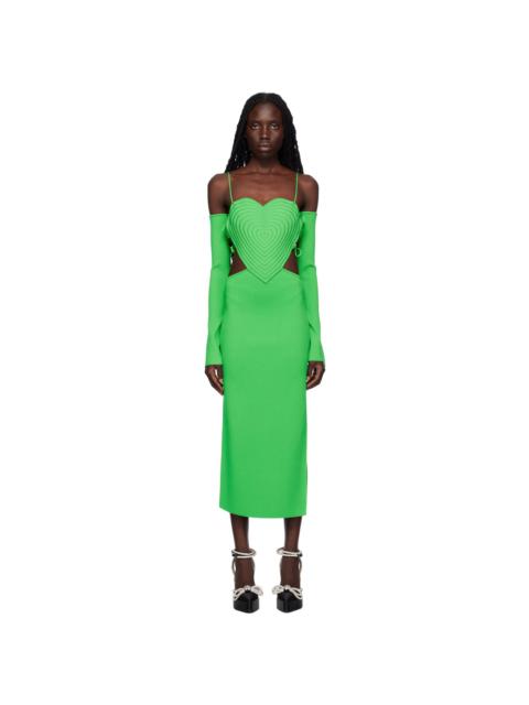 MACH & MACH Green Heart Midi Dress