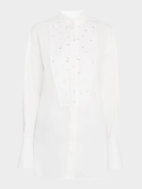 Alexander McQueen Crystal Tuxedo Blouse
