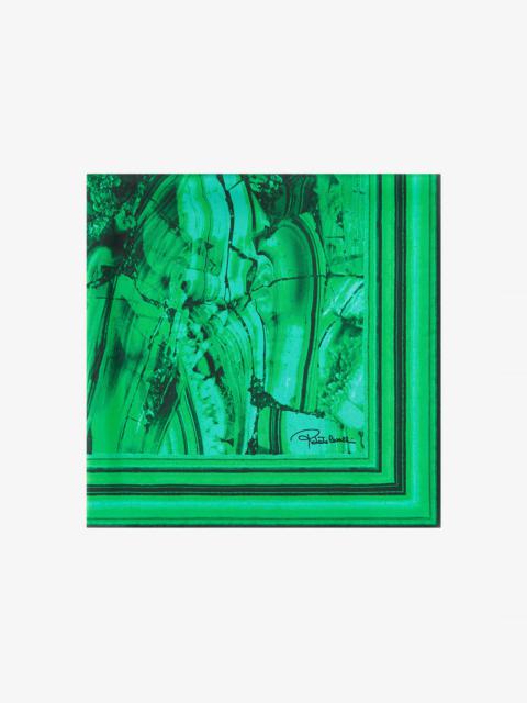 Roberto Cavalli Silk Scarf with Malachite Print