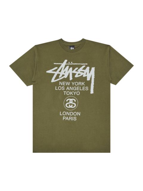 Stüssy Stussy World Tour Tee 'Olive' | REVERSIBLE