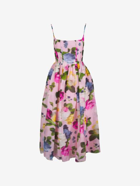 CAROLINA HERRERA floral-print pleated midi dress