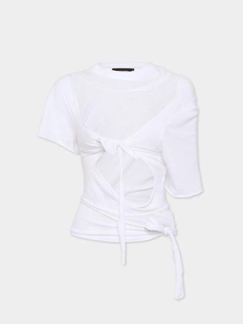 COTTON JERSEY KNOTTED TOP