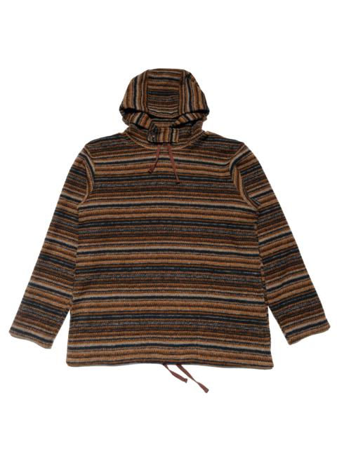 Engineered Garments Long Sleeve Hoody Brown Fair Isle Stripe Knit Sweater