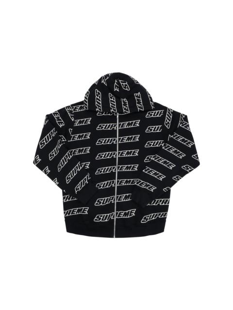 Supreme Supreme Repeat Zip Up Hooded Sweatshirt Black