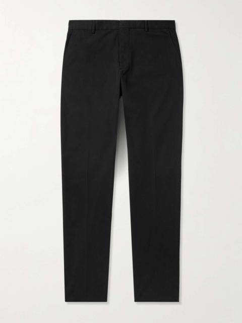 ZEGNA Straight-Leg Garmet-Dyed Stretch-Cotton Twill Chinos