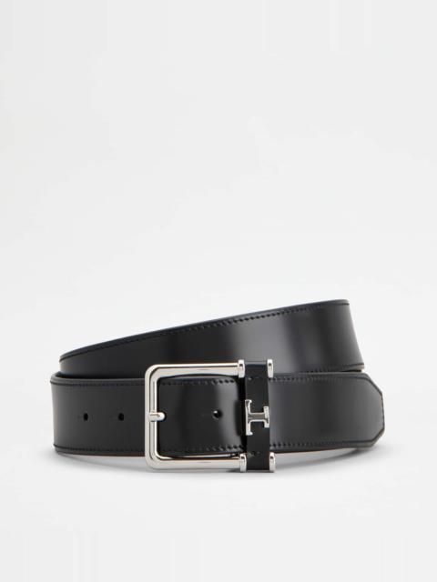 Tod's REVERSIBLE BELT IN LEATHER - BLACK, BROWN