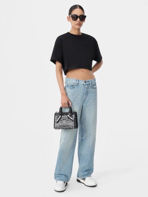 AMIRI EMBROIDERED CROPPED TEE