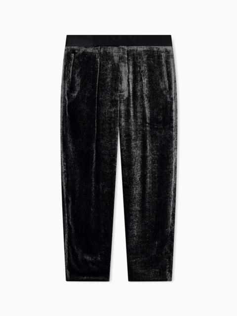 GIORGIO ARMANI TROUSERS GIORGIO'S WITH MICRO STRIPED VELVET