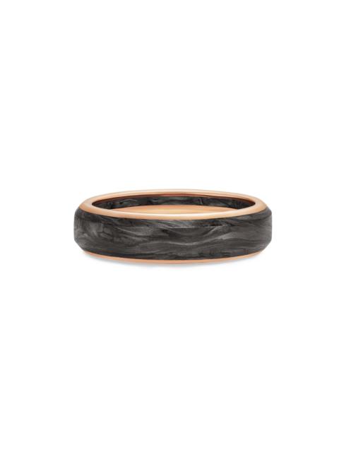 DAVID YURMAN Men's Streamline Band Ring in 18K Rose Gold - Forged Carbon