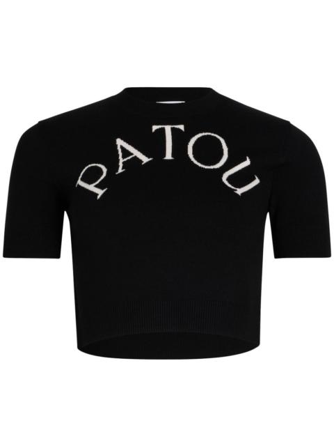 PATOU logo-jacquard cropped T-shirt