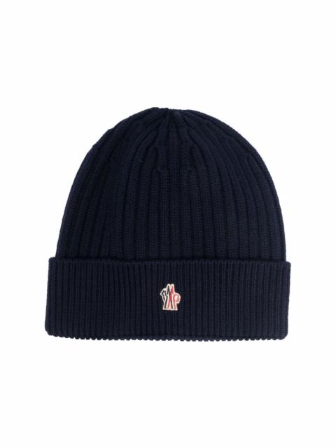 Moncler Grenoble logo-patch ribbed-knit beanie