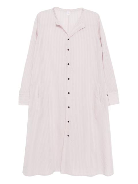 Y's stripe-patterned raw-edge shirt dress