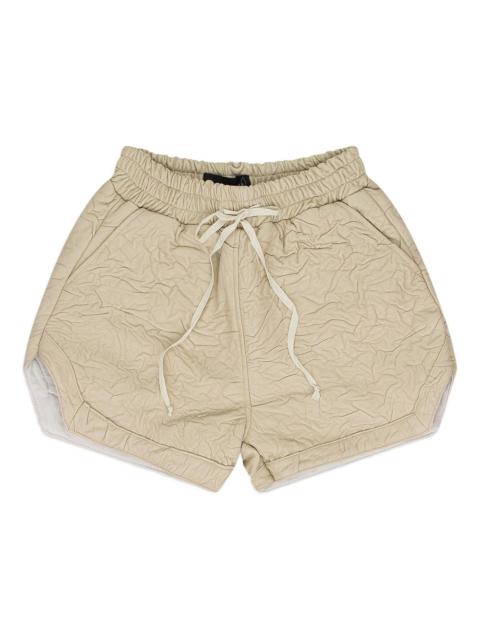 WHO DECIDES WAR crinkled-effect shorts