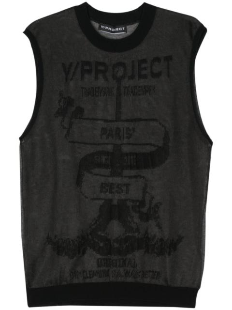 Y/Project semi-sheer sleeveless jumper
