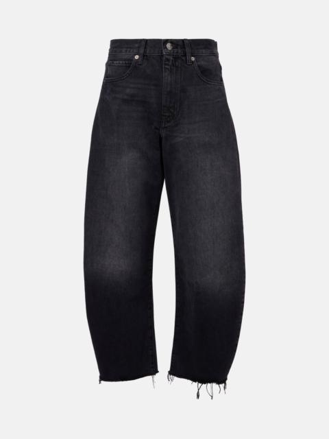 FRAME Bubble high-rise cropped barrel-leg jeans