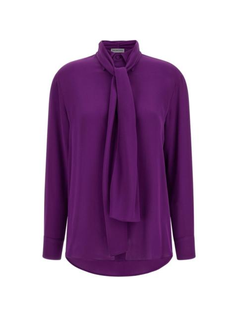 BALENCIAGA scarf-collar silk shirt