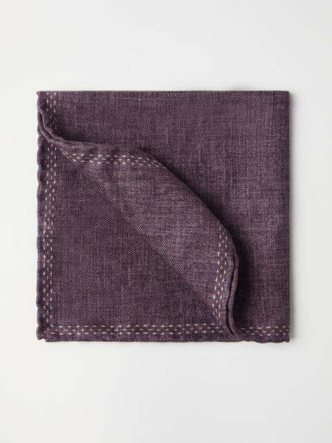 Brunello Cucinelli Silk pocket square with logo