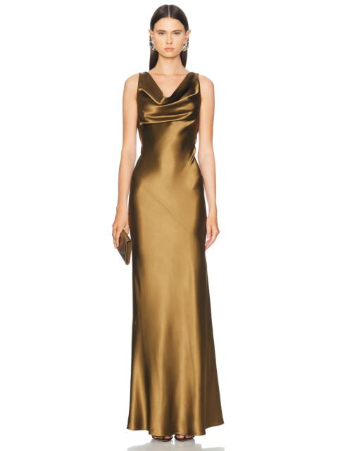 Mirror Palais Plunging Back Cowl Dress