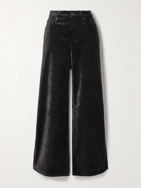 Citizens of Humanity Lolli cotton-blend velvet wide-leg pants Black