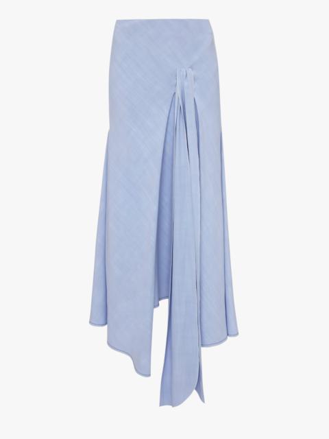 Asymmetric Tie Detail Skirt In Frost