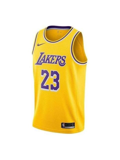 Nike Nike x NBA Los Angeles Lakers Icon Edition Swingman Jerseys 'Yellow' AA7100-728