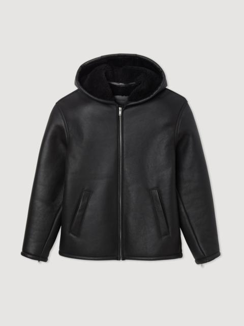 Sandro Hooded sheepskin jacket