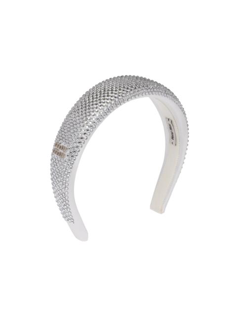 Miu Miu Satin headband with crystals