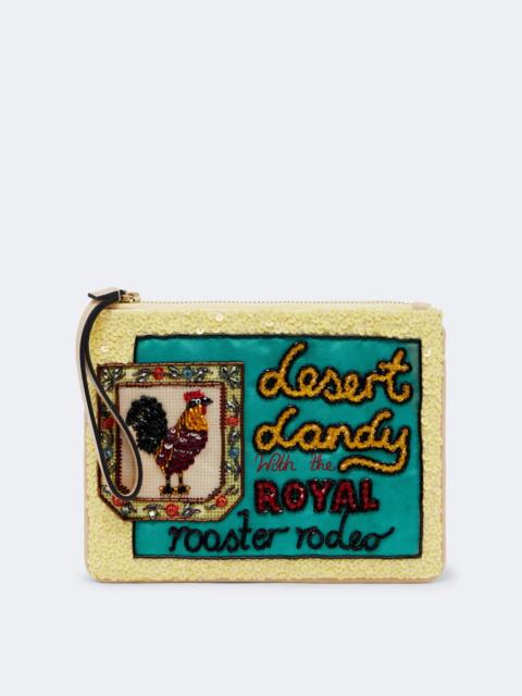 ALÉMAIS Ace Rooster embellished pouch