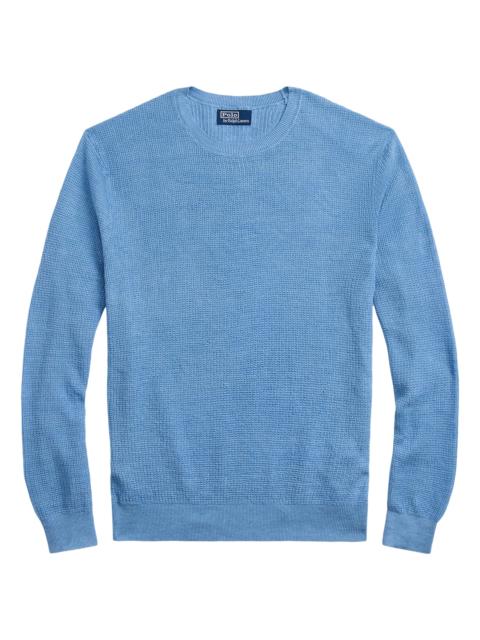 Polo Ralph Lauren Men's Linen Knit Crewneck Sweater - Dusty Light Blue