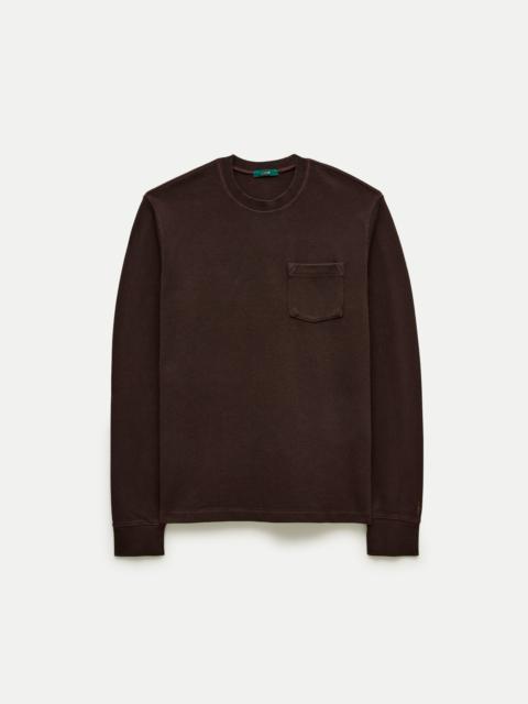 J.CREW Long-sleeve macropiqué cotton T-shirt