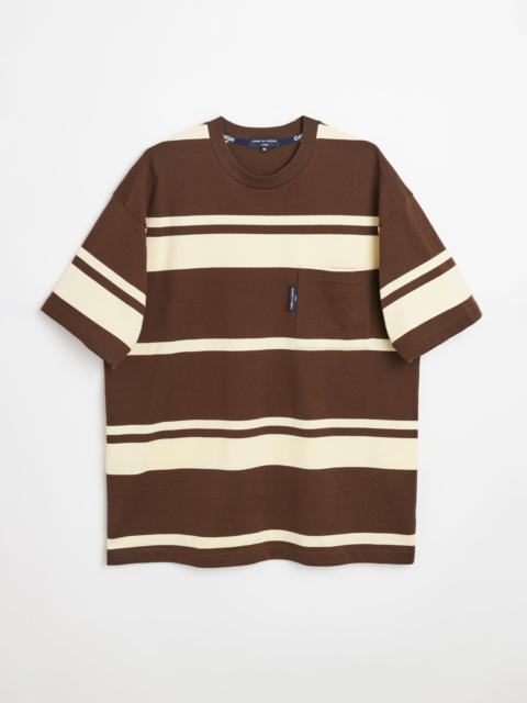 COMME DES GARÇONS HOMME STRIPED T-SHIRT BROWN / CREAM