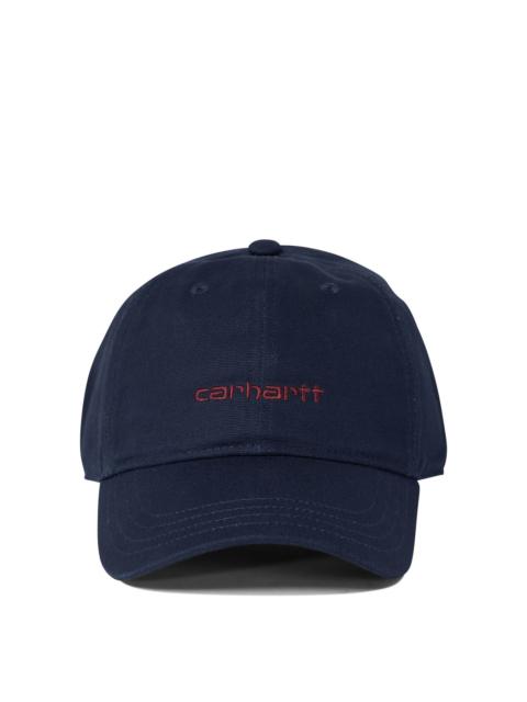 Canvas Script Hats Blue