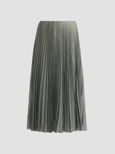 Vince Women's Pleated Houndstooth Sheer Chiffon Midi Skirt - Black Sage