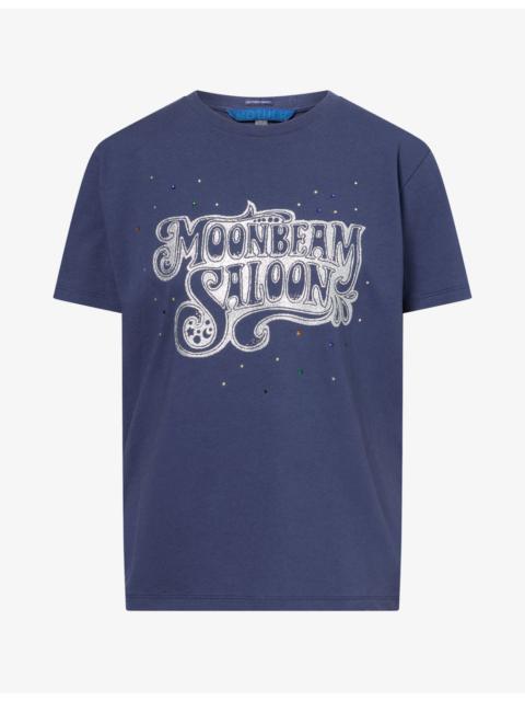 MOTHER The Rowdy Slogan-Print Cotton-Jersey T-Shirt