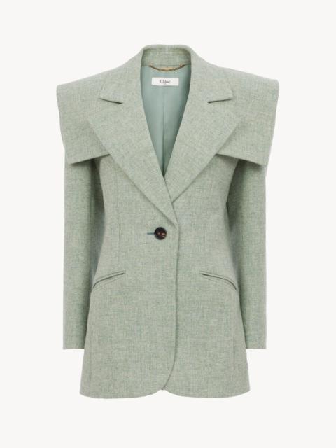 Chloé SINGLE-BREASTED TAILORED JACKET IN CHINÉ WOOL
