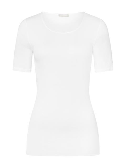 HANRO Cotton Seamless Fitted Cotton Round Neck Top