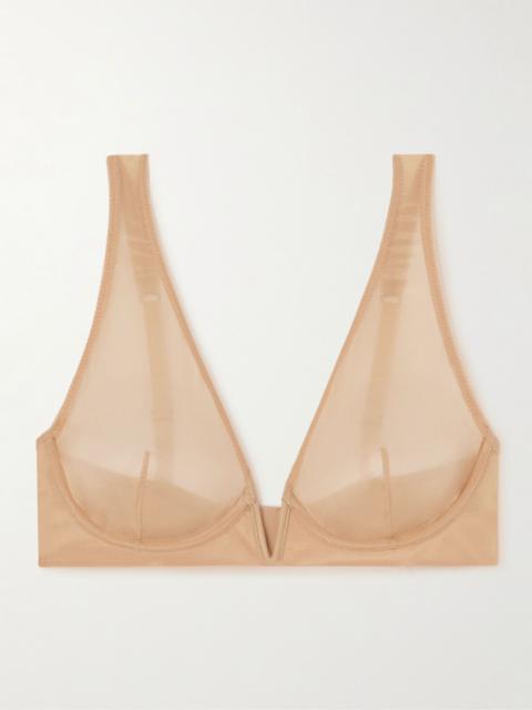 commando Chic mesh plunge underwired soft-cup bra Neutral