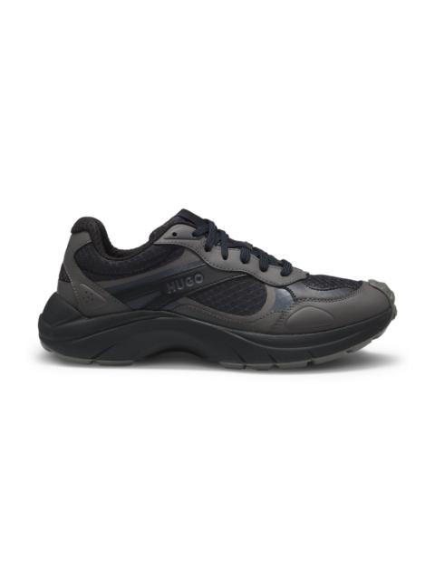 HUGO TRAINERS WITH FAUX LEATHER AND MESH