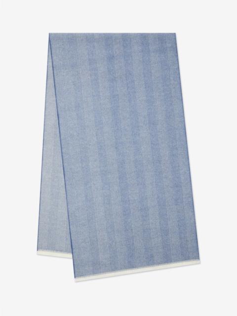CORNELIANI Cerulean blue pure wool scarf