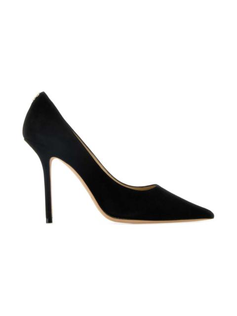 Black Suede Love 100 Pumps
