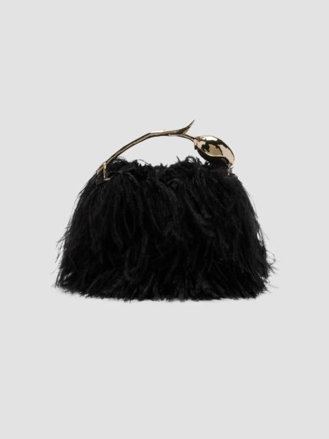Erdem Women's Bloom Mini Ostrich-Feather Leather Top Handle Bag - Black
