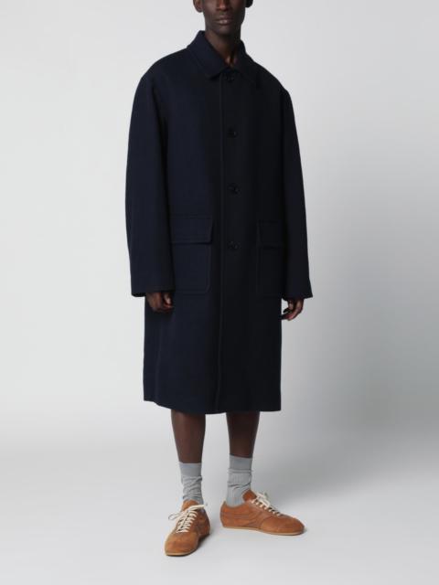 Dries Van Noten Navy blue single-breasted wool coat