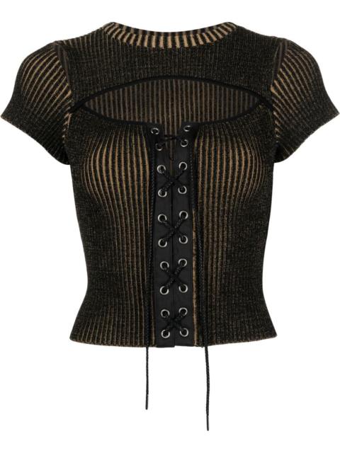 Andersson Bell cut out-detail ribbed knitted top